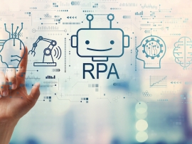 Robotic Process Automation theme with hand pressing a button