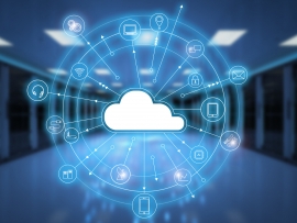 A cloud of data in a data warehouse.