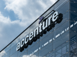 The Accenture sign logo.