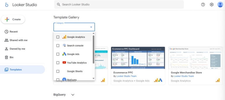 Looker report templates.