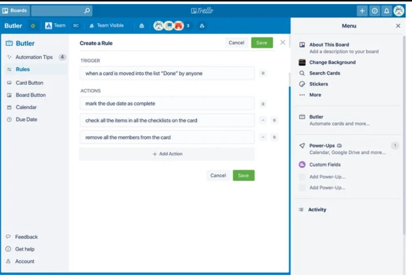 Automation builder in Trello